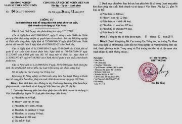 thông tư lưu hành vst